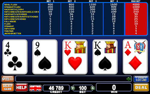 4 of a Kind Double Double Bonus Poker 